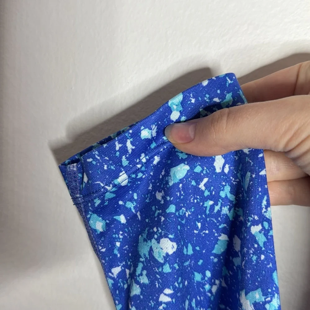 Nike Dri-Fit electric blue speckled athletic running tights leggings size S